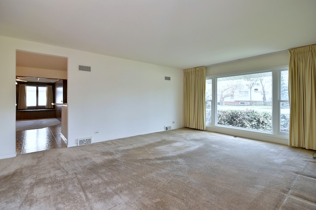 spare room with visible vents and carpet