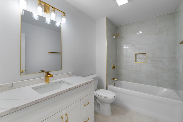9048 Oneill Dr, Burr Ridge, IL 60527 - full bath with tile patterned flooring, shower / tub combination, toilet, and vanity