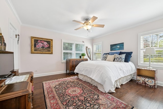 214 E Woodland Rd E, Lake Bluff, IL 60044 - bedroom with ornamental molding, multiple windows, and wood finished floors
