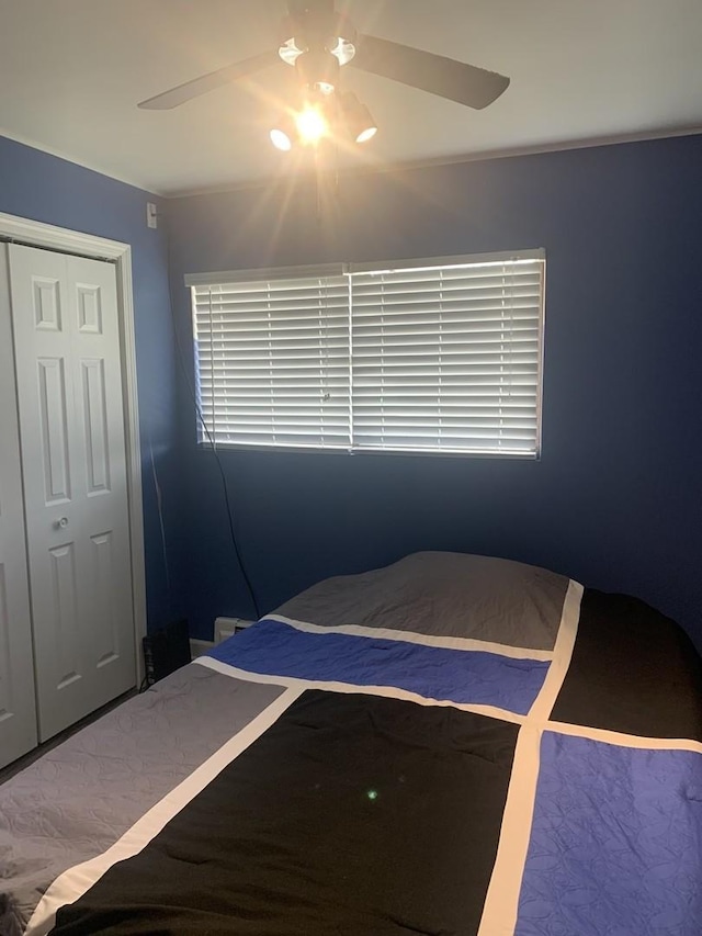 2345 185th Ct Unit 25, Lansing, IL 60438 - bedroom with ceiling fan and a closet