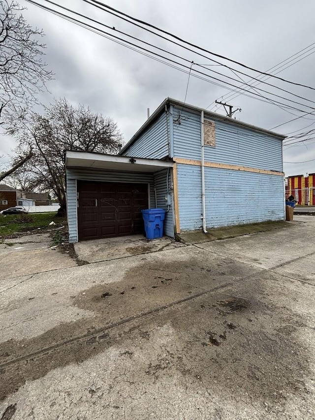 garage with driveway