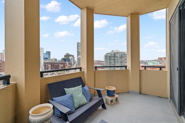 balcony with a view of city