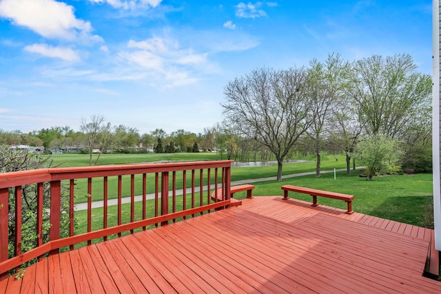 14 Mckinley Ln, Streamwood, IL 60107 - wooden deck featuring a lawn and a water view