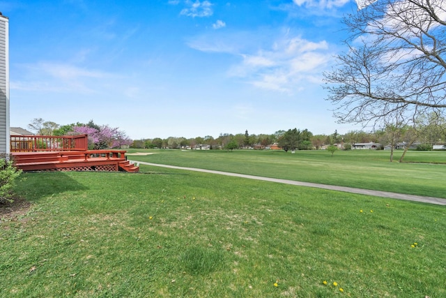 14 Mckinley Ln, Streamwood, IL 60107 - view of yard featuring a wooden deck