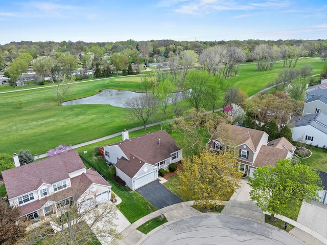 14 Mckinley Ln, Streamwood, IL 60107 - bird's eye view with a water view, view of golf course, and a residential view