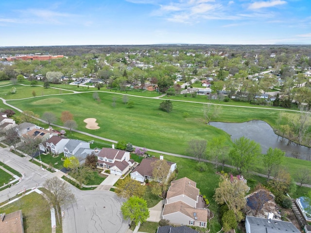 14 Mckinley Ln, Streamwood, IL 60107 - birds eye view of property featuring a water view, view of golf course, and a residential view