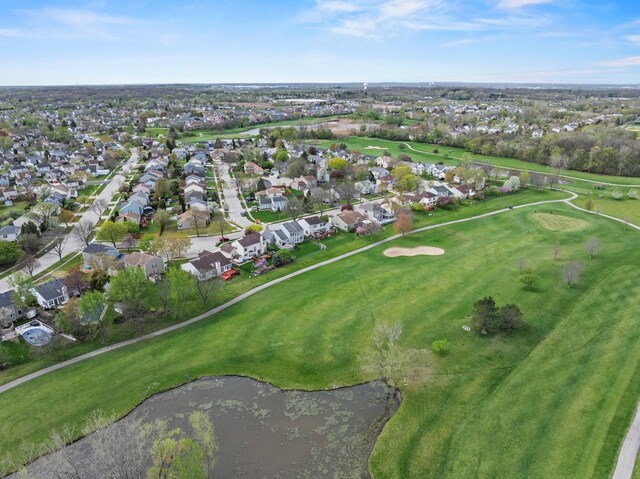 14 Mckinley Ln, Streamwood, IL 60107 - bird's eye view featuring a residential view, a water view, and golf course view