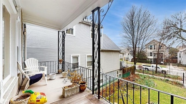 balcony with a residential view