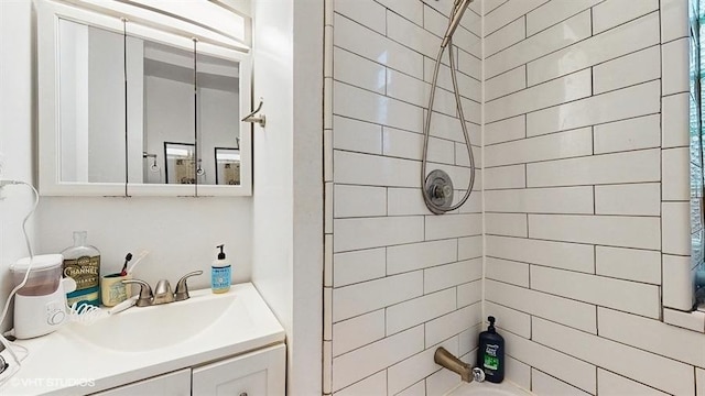 full bath featuring shower / tub combination and vanity