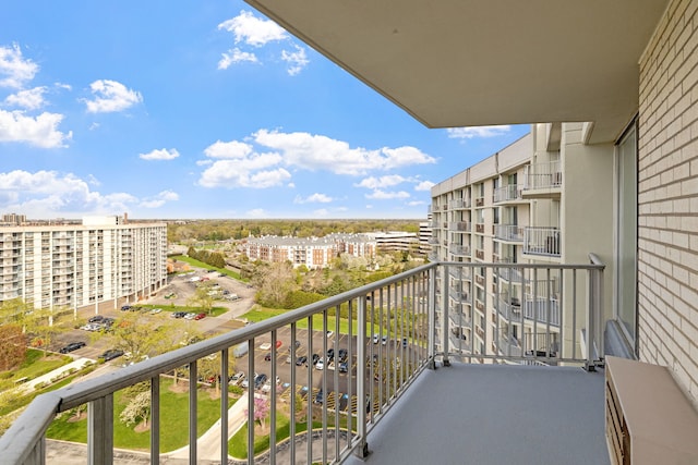 balcony featuring a city view