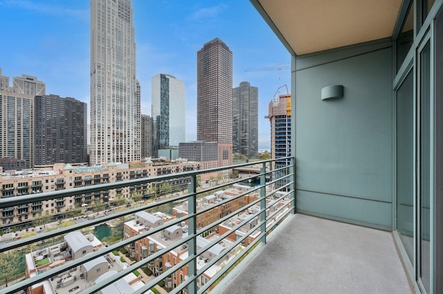 balcony with a view of city