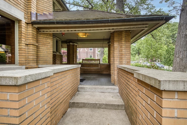 view of covered porch