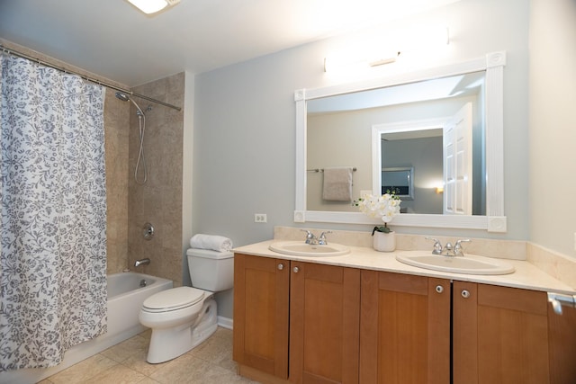 4830 N Albany Ave Unit 1N, Chicago, IL 60625 - bathroom with a sink, tile patterned flooring, toilet, and double vanity