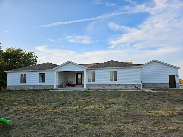 4150 W Church Rd, Beecher, IL 60401 - view of front of house featuring a front lawn and stone siding