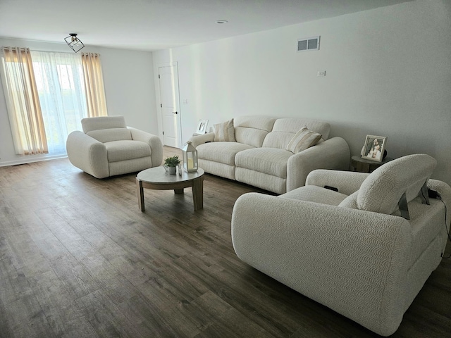 4150 W Church Rd, Beecher, IL 60401 - living room featuring dark wood-style flooring and visible vents