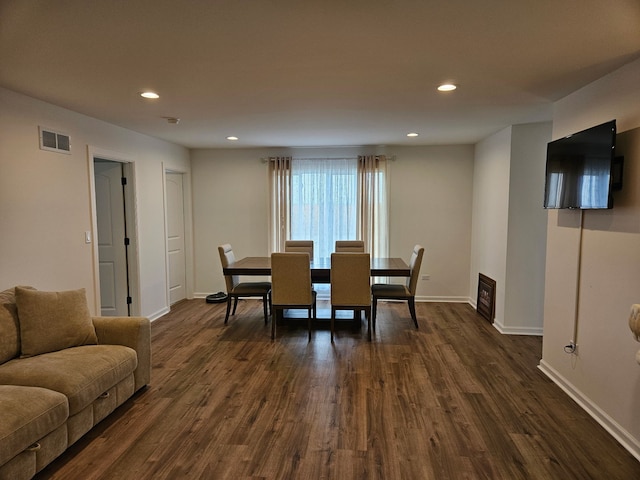 4150 W Church Rd, Beecher, IL 60401 - dining room with recessed lighting, dark wood-style flooring, baseboards, and visible vents