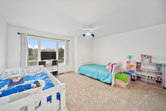 1347 Rosewood Ct Unit J, Flossmoor, IL 60422 - carpeted bedroom featuring baseboards and a ceiling fan
