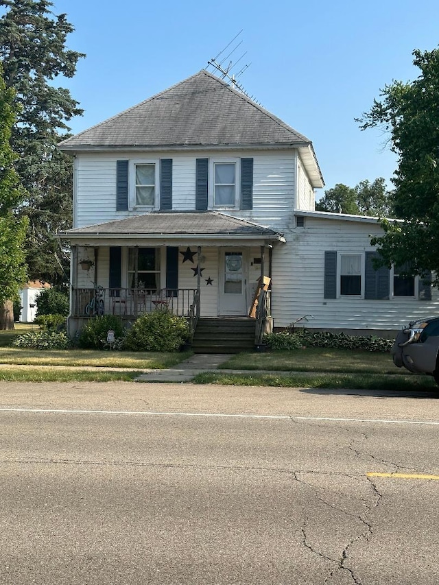 view of front of home with covered porch