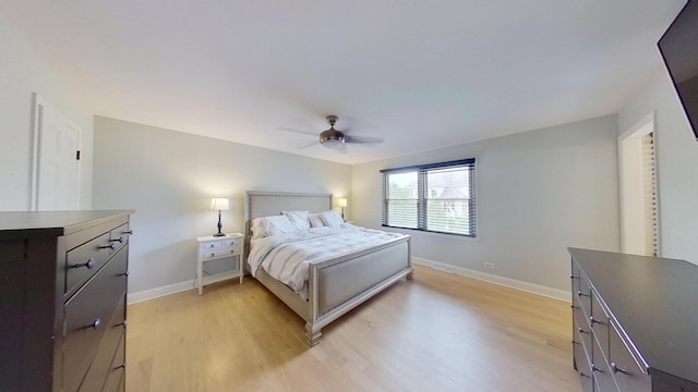 1938 Keim Dr, Wheaton, IL 60189 - bedroom featuring light wood-style flooring, baseboards, and a ceiling fan