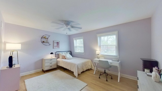 1938 Keim Dr, Wheaton, IL 60189 - bedroom featuring light wood finished floors, baseboards, and a ceiling fan