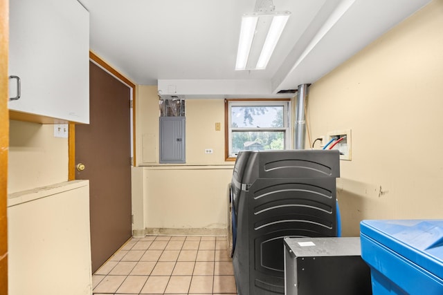 28W521 Donald Ave, West Chicago, IL 60185 - laundry room with electric panel, washer / clothes dryer, and light tile patterned floors