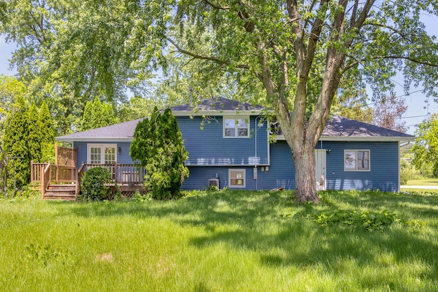 28W521 Donald Ave, West Chicago, IL 60185 - rear view of property featuring a wooden deck and a shingled roof