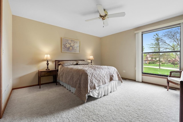 3038 Ashton Ct, Westchester, IL 60154 - bedroom with baseboards, a ceiling fan, and carpet