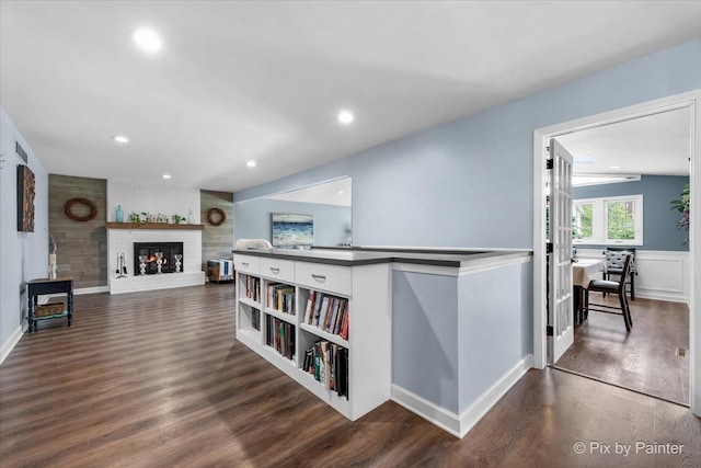 6561 Dunham Rd, Downers Grove, IL 60515 - hallway with dark wood-style floors, recessed lighting, and baseboards