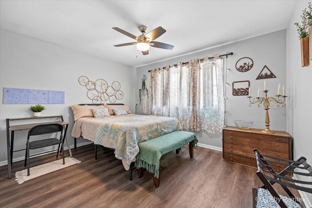 6561 Dunham Rd, Downers Grove, IL 60515 - bedroom featuring wood finished floors, baseboards, and a ceiling fan