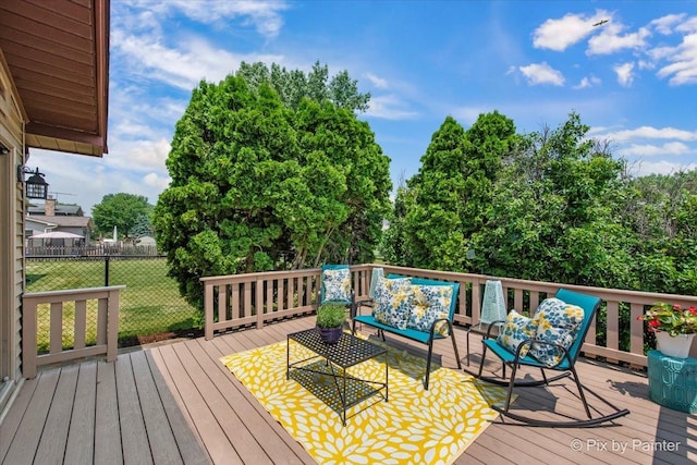 6561 Dunham Rd, Downers Grove, IL 60515 - wooden deck with an outdoor living space