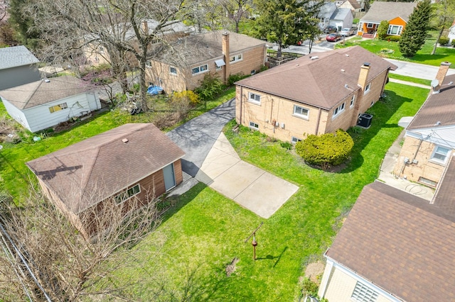 aerial view with a residential view