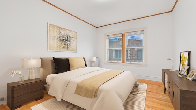 5545 S Kimbark Ave Unit 3, Chicago, IL 60637 - bedroom with baseboards, ornamental molding, and light wood-type flooring