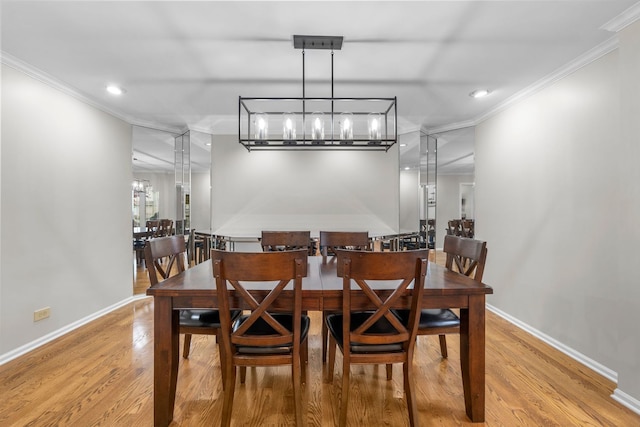 3130 Kayjay Dr, Northbrook, IL 60062 - dining room featuring an inviting chandelier, crown molding, and light wood-type flooring