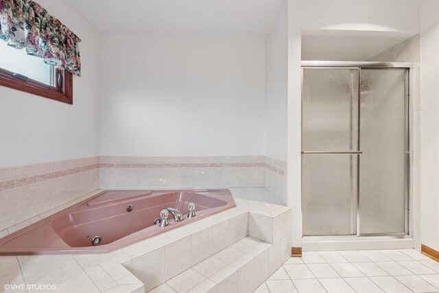 354 Gateshead Dr, Naperville, IL 60565 - full bath with tile patterned flooring, a whirlpool tub, and a shower stall
