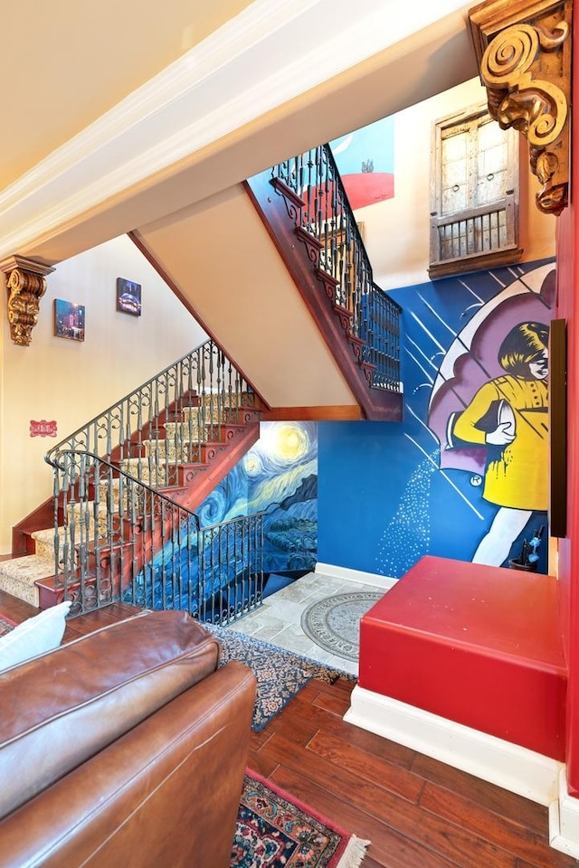 3842 N Alta Vista Ter, Chicago, IL 60613 - staircase with hardwood / wood-style floors