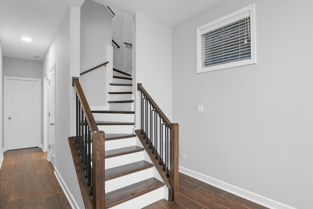 2515 W Harrison St Unit 1, Chicago, IL 60612 - stairway featuring recessed lighting, baseboards, and wood finished floors