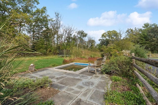 view of patio / terrace featuring a trampoline