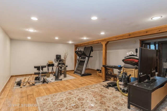 6S475 Sussex Rd, Naperville, IL 60540 - exercise room featuring recessed lighting and wood finished floors