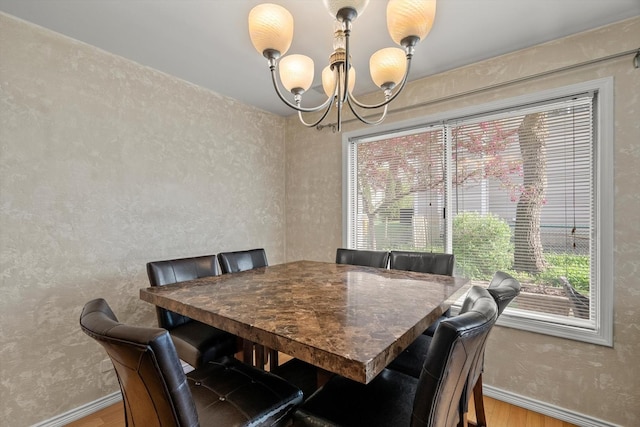 387 Coventrey Ct Unit 0, Clarendon Hills, IL 60514 - dining space with a chandelier, wood finished floors, and baseboards