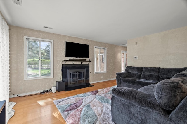 387 Coventrey Ct Unit 0, Clarendon Hills, IL 60514 - living area featuring wood finished floors and a fireplace with flush hearth