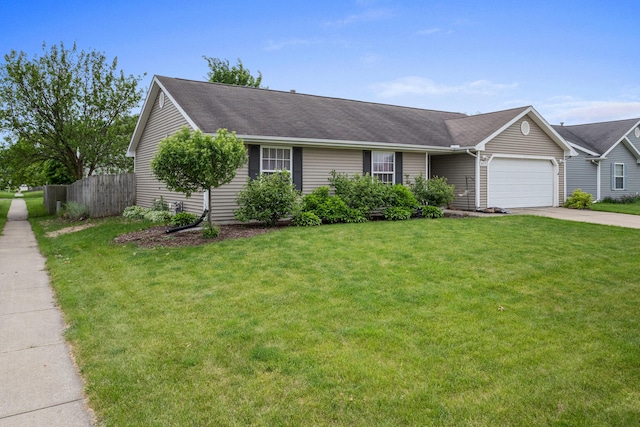 611 Northgate Dr, Saint Joseph, IL 61873 - ranch-style home with a garage, concrete driveway, and a shingled roof