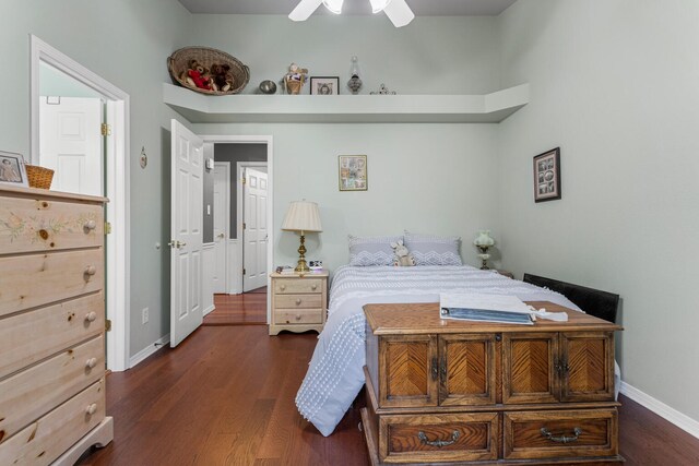 611 Northgate Dr, Saint Joseph, IL 61873 - bedroom featuring wood finished floors, baseboards, and ceiling fan