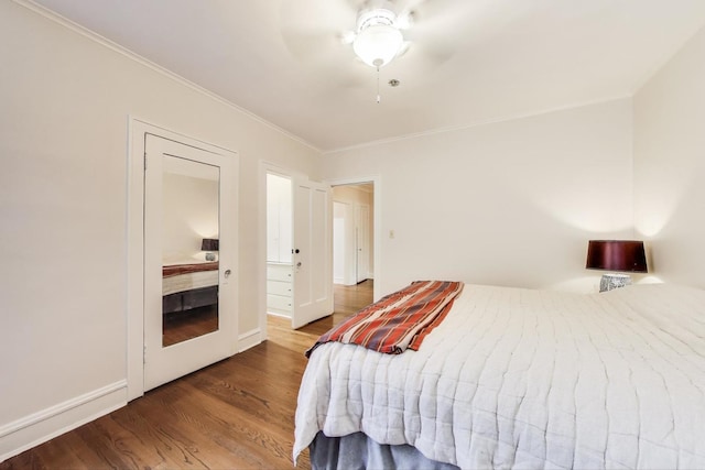 918 Michigan Ave Unit 3, Evanston, IL 60202 - bedroom with wood finished floors, crown molding, and ceiling fan