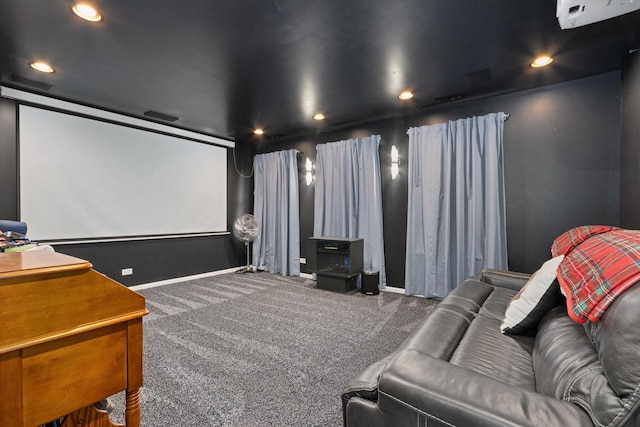 1000 Salvia Ln, Joliet, IL 60431 - carpeted cinema room with baseboards, visible vents, and recessed lighting