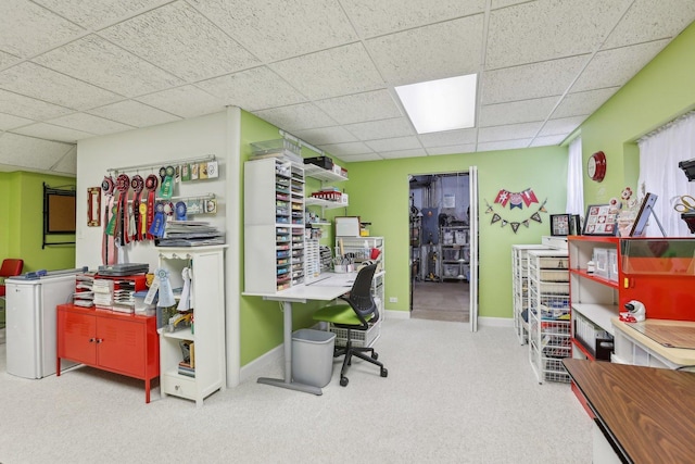 1011 Blackburn Dr, Grayslake, IL 60030 - carpeted office with a paneled ceiling and baseboards