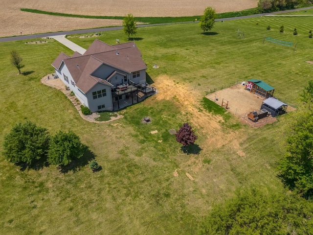 aerial view of sparsely populated area