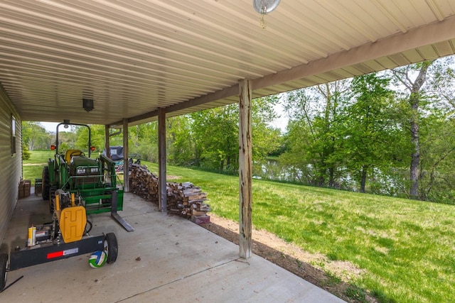 view of patio with view of scattered trees