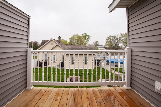 deck featuring a yard