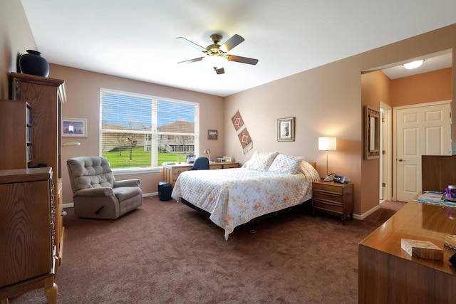 12951 Bull Ridge Dr, Huntley, IL 60142 - carpeted bedroom featuring baseboards and ceiling fan