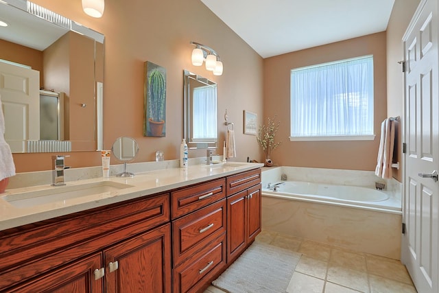 12951 Bull Ridge Dr, Huntley, IL 60142 - full bathroom with plenty of natural light, a sink, and double vanity